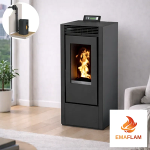 Pack Poêle à granulés EMAFLAM MARINA 14 Étanche avec Kit Ventouse – Performance énergétique, grande autonomie et installation simplifiée