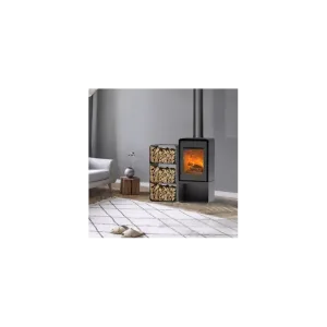 Poêle à bois Domino avec range bûche et module 3 étages – 8,5 Kw