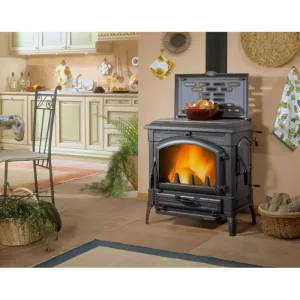 Poêle à bois avec chauffe plat Isotta con cerchi Evo – 11,9 Kw