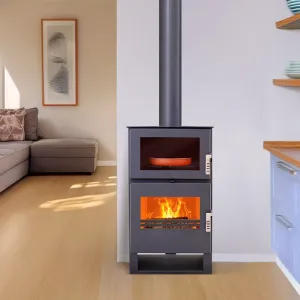 Poêle à bois avec four Carrio Inox – 9 Kw