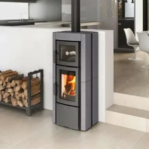 Poêle à bois avec four Ester Forno Evo pierre vulcan – 8,2 Kw