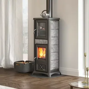 Poêle à bois avec four Gemma Forno 5.0 pierre naturelle – 7,3 Kw