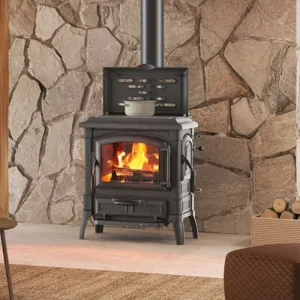 Poêle à bois avec chauffe plat Isetta Con Cerchi EVO 4.0 – 7,3 Kw
