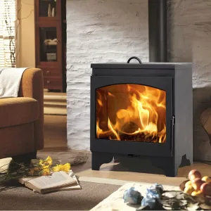 Poêle à bois avec chauffe plat Oslo – 8 Kw