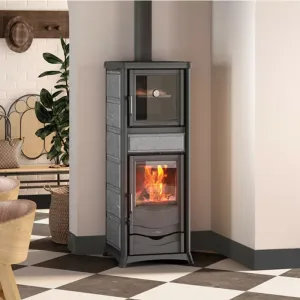 Poêle à bois avec four Rossella Plus Forno 5.0 Pietra – 9,4 Kw